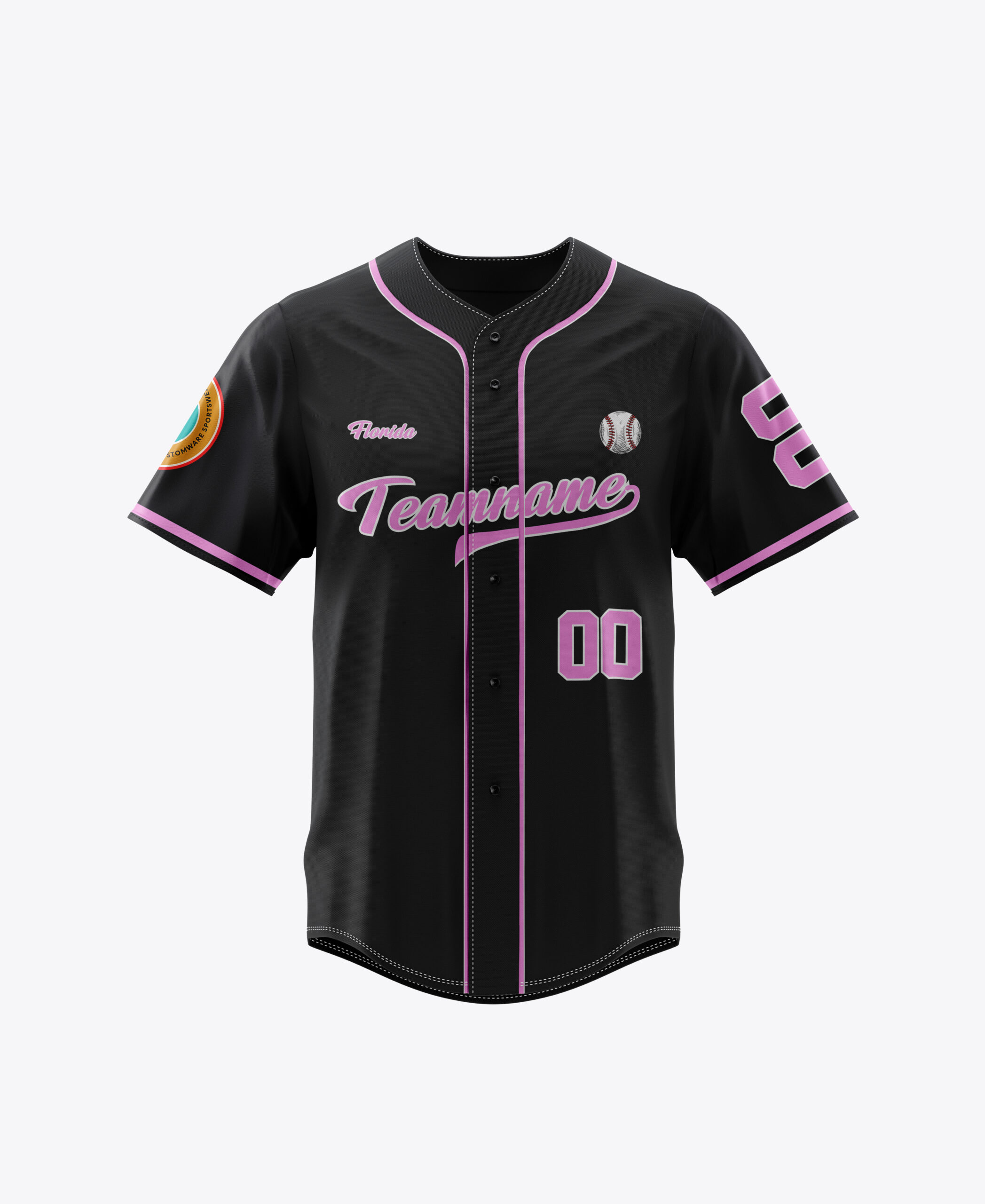 Custom Black Pink White Baseball Jersey