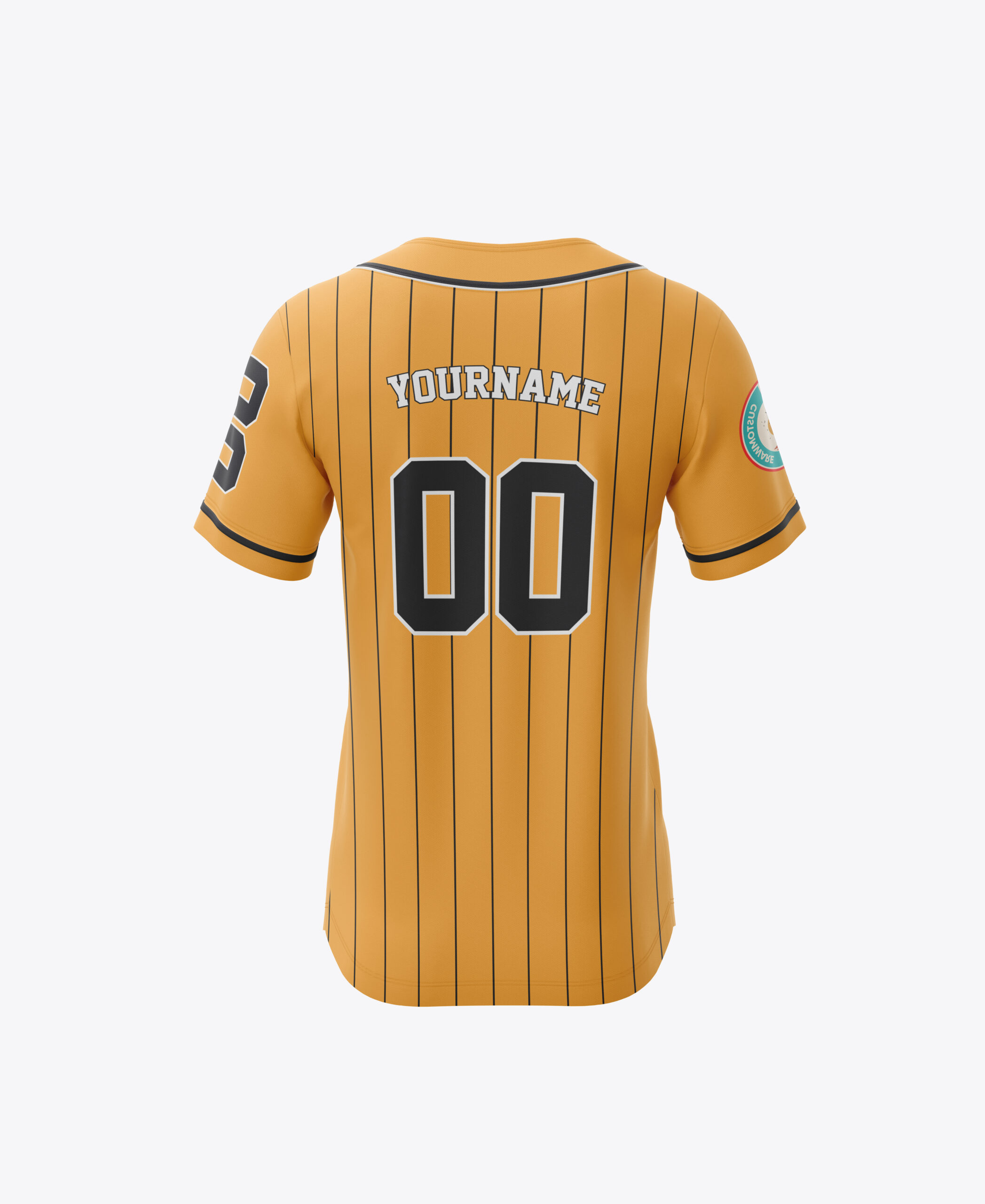 Custom Gold Black Pinstripe Baseball Jersey