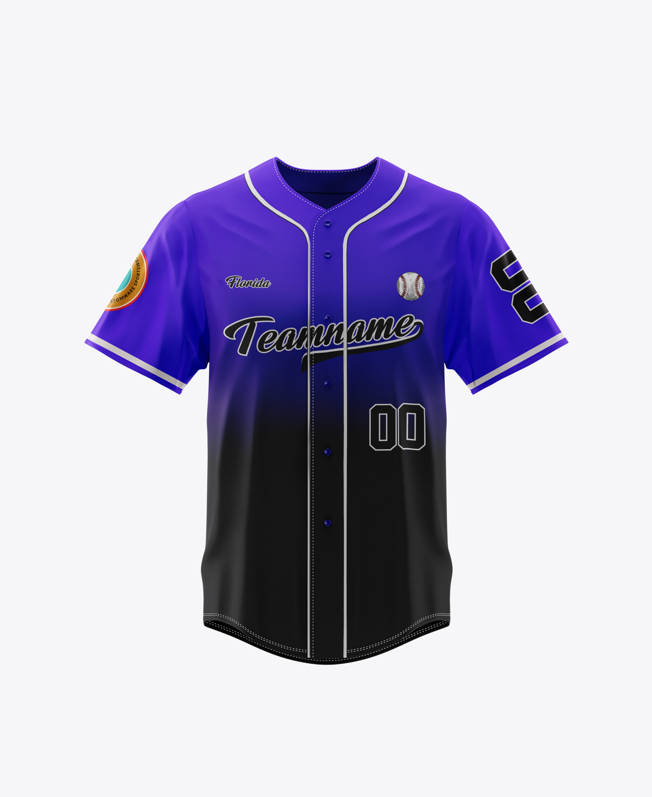 Custom Purple Black Fade Fashion Baseball Jersey