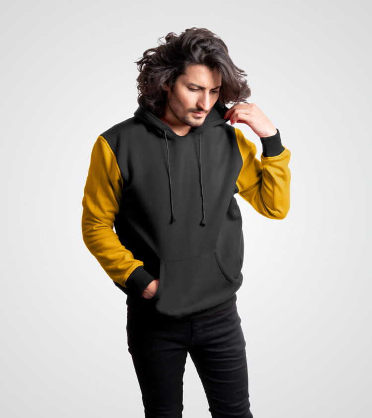 Black and Athletic Gold Fleece Custom Pullover Sweatshirt