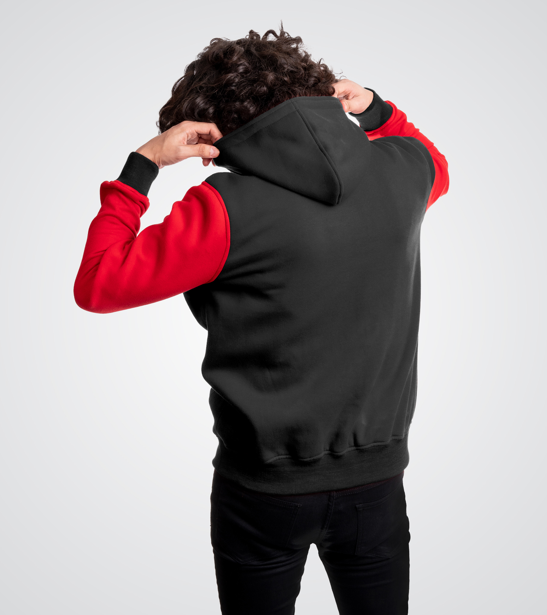 Black and Red Heavy Blend Pullover Sweatshirt