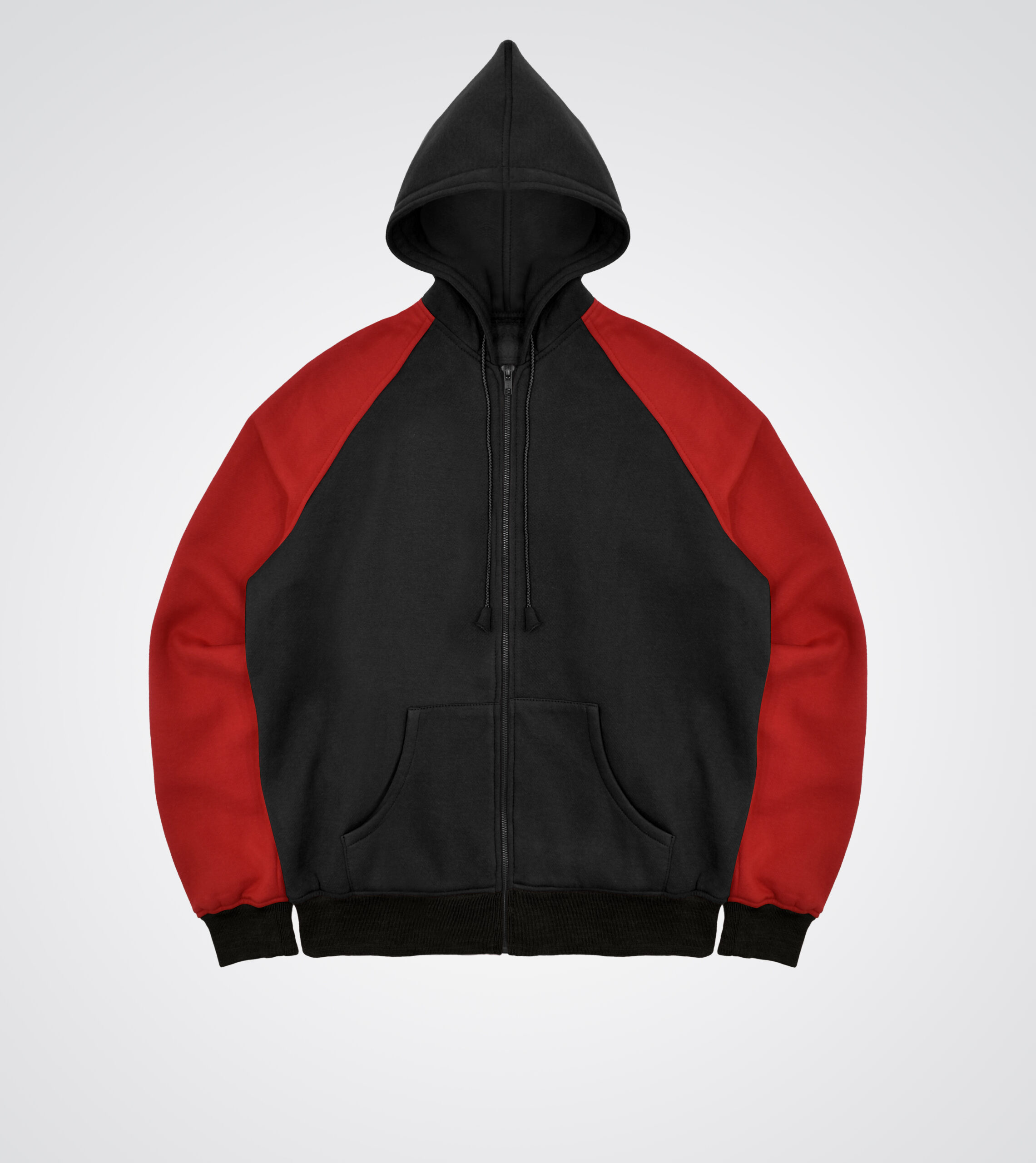 Black and Red Heavy Blend Zip Up Sweatshirt