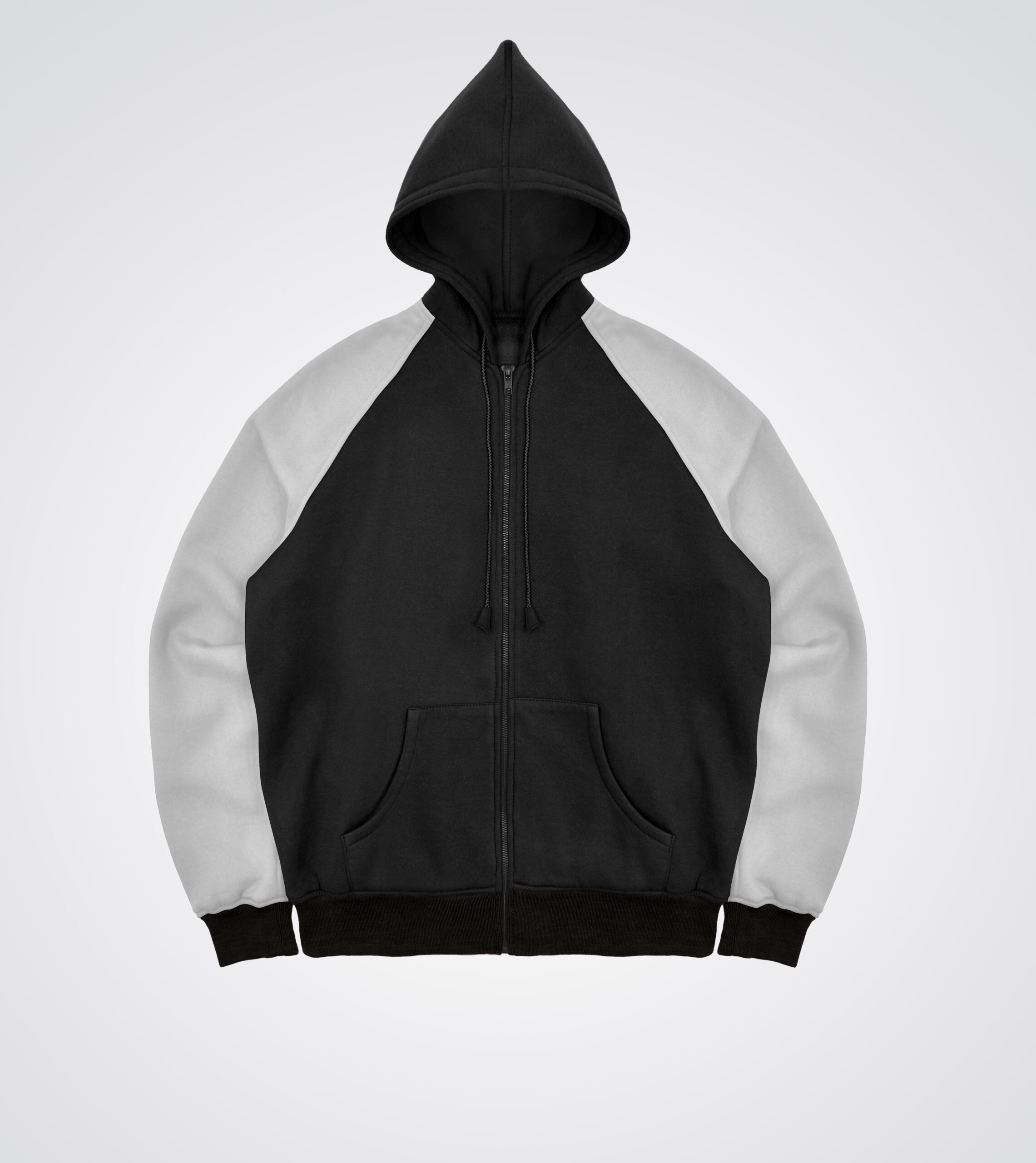 Black and White Heavy Blend Zip Up Hoodie