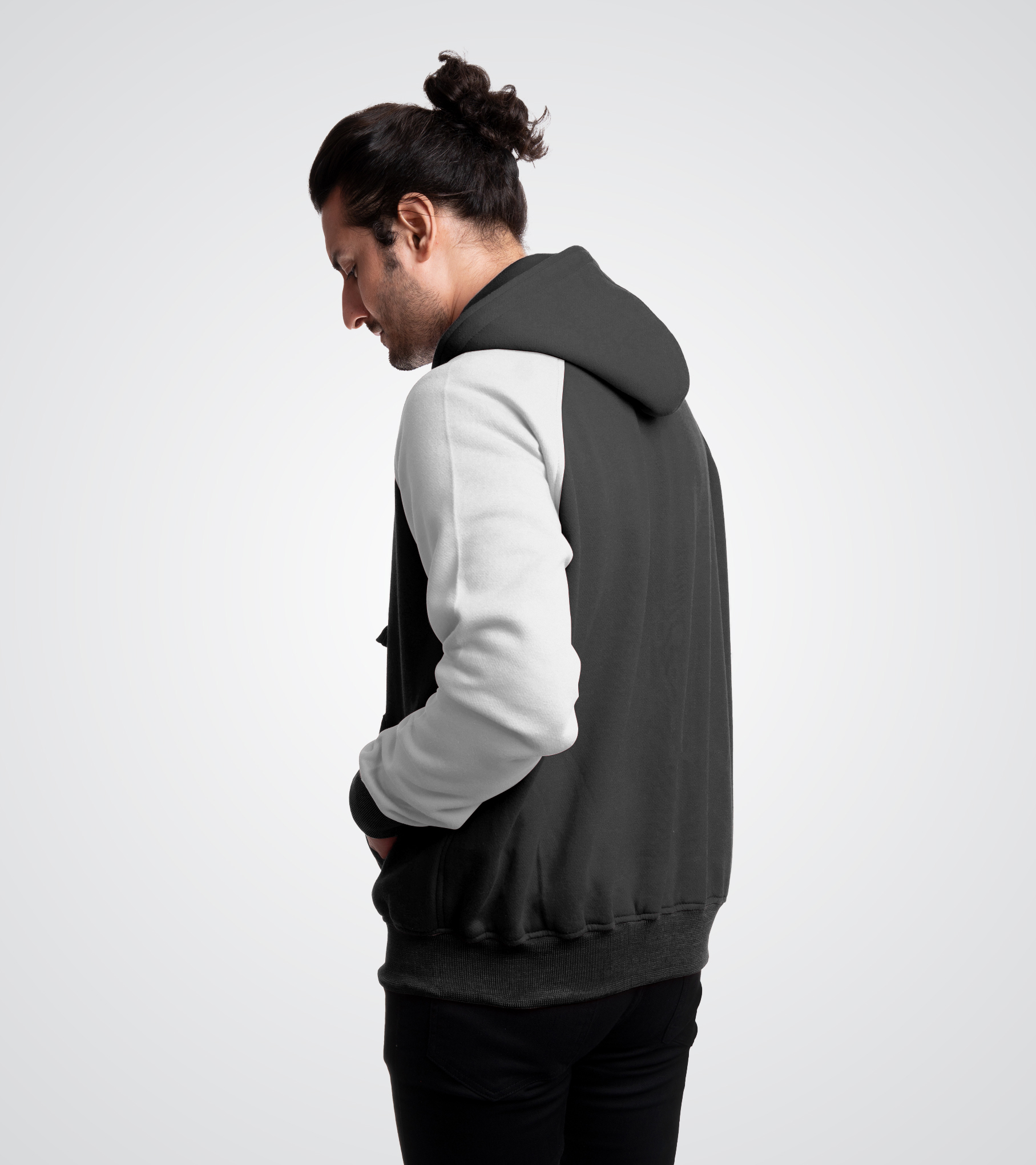 Black and White Heavy Blend Zip Up Hoodie