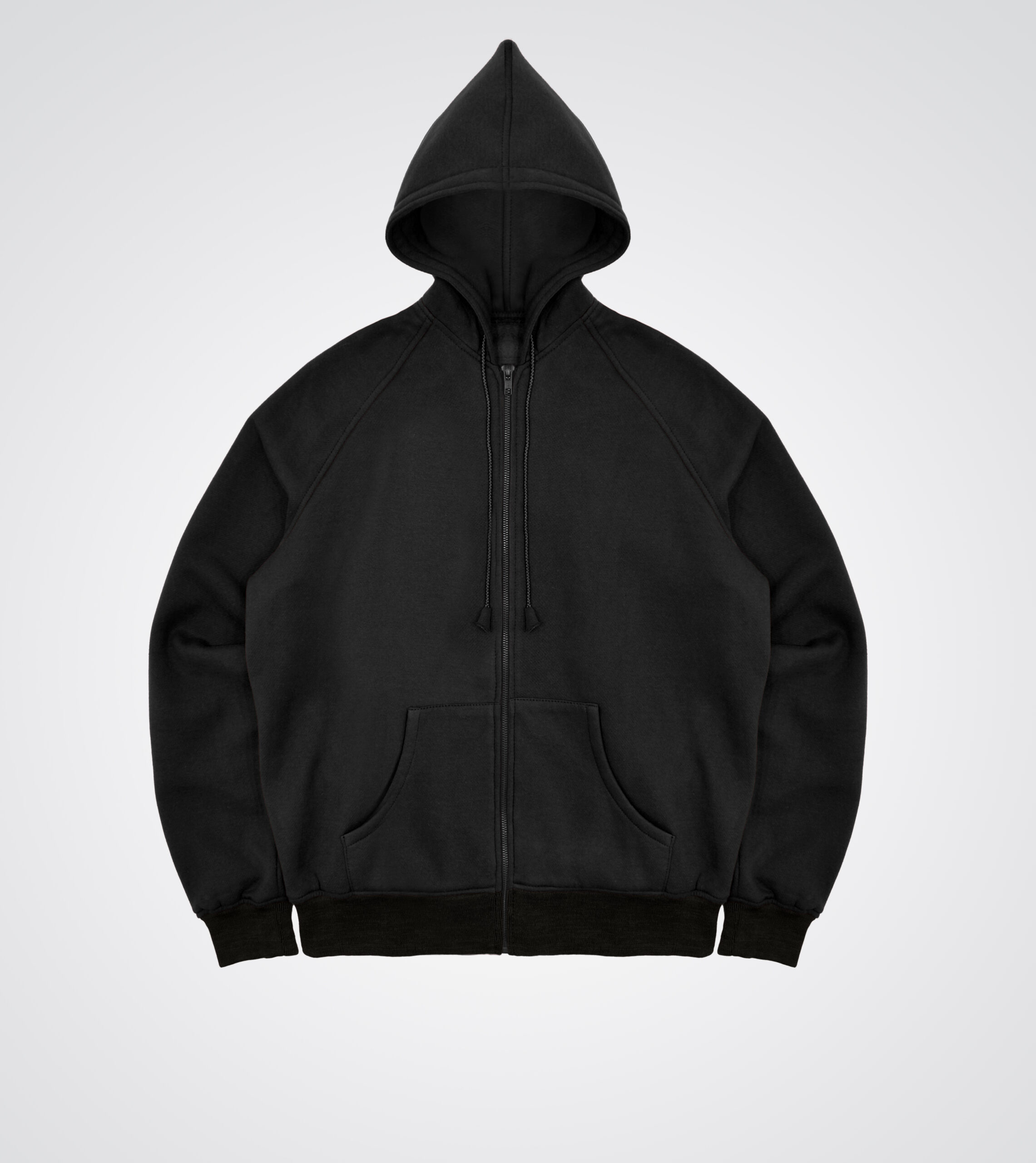 Black Fleece Zip Up Sweatshirt