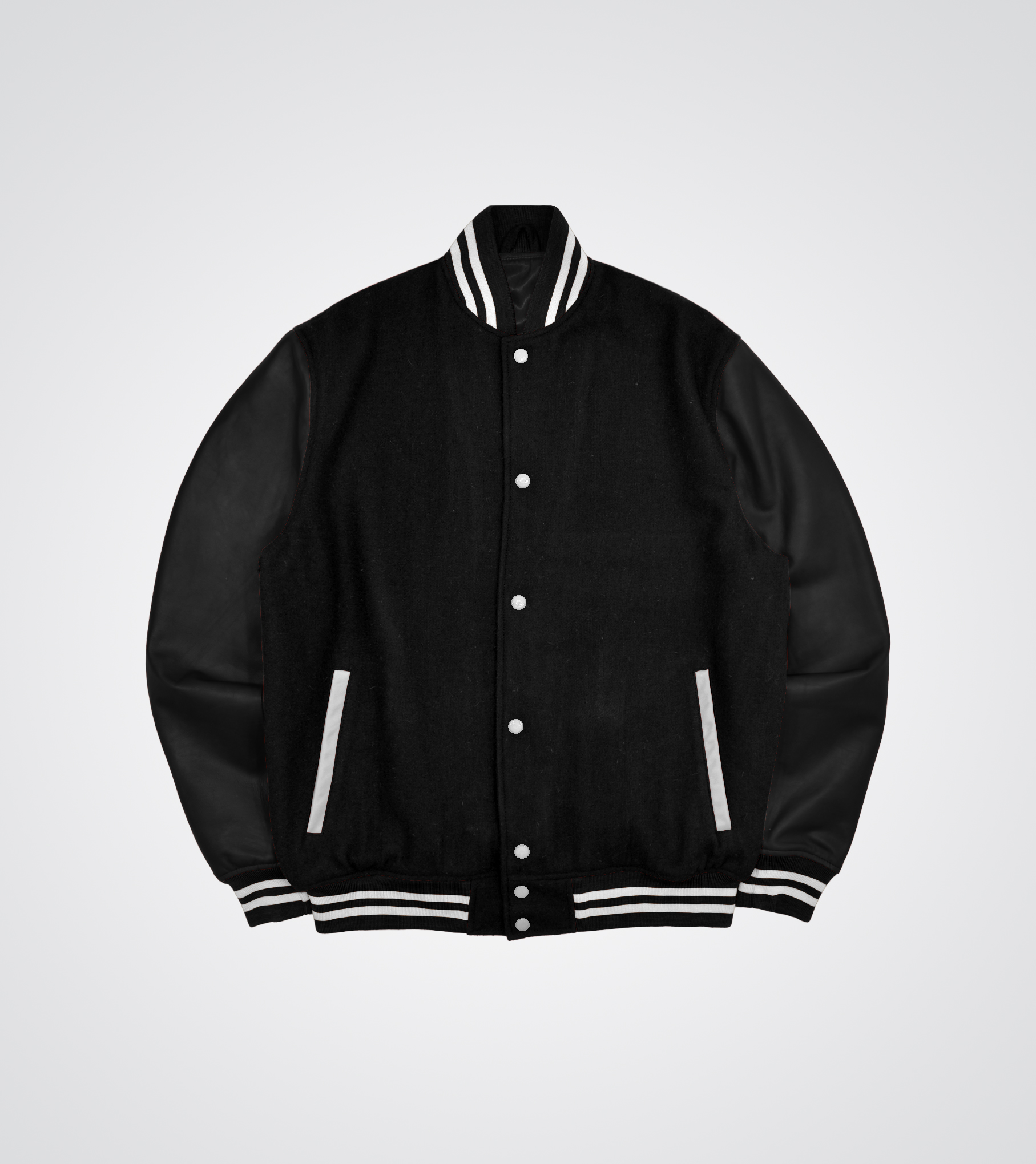 Black Varsity Jacket Leather Sleeves - CustomWare
