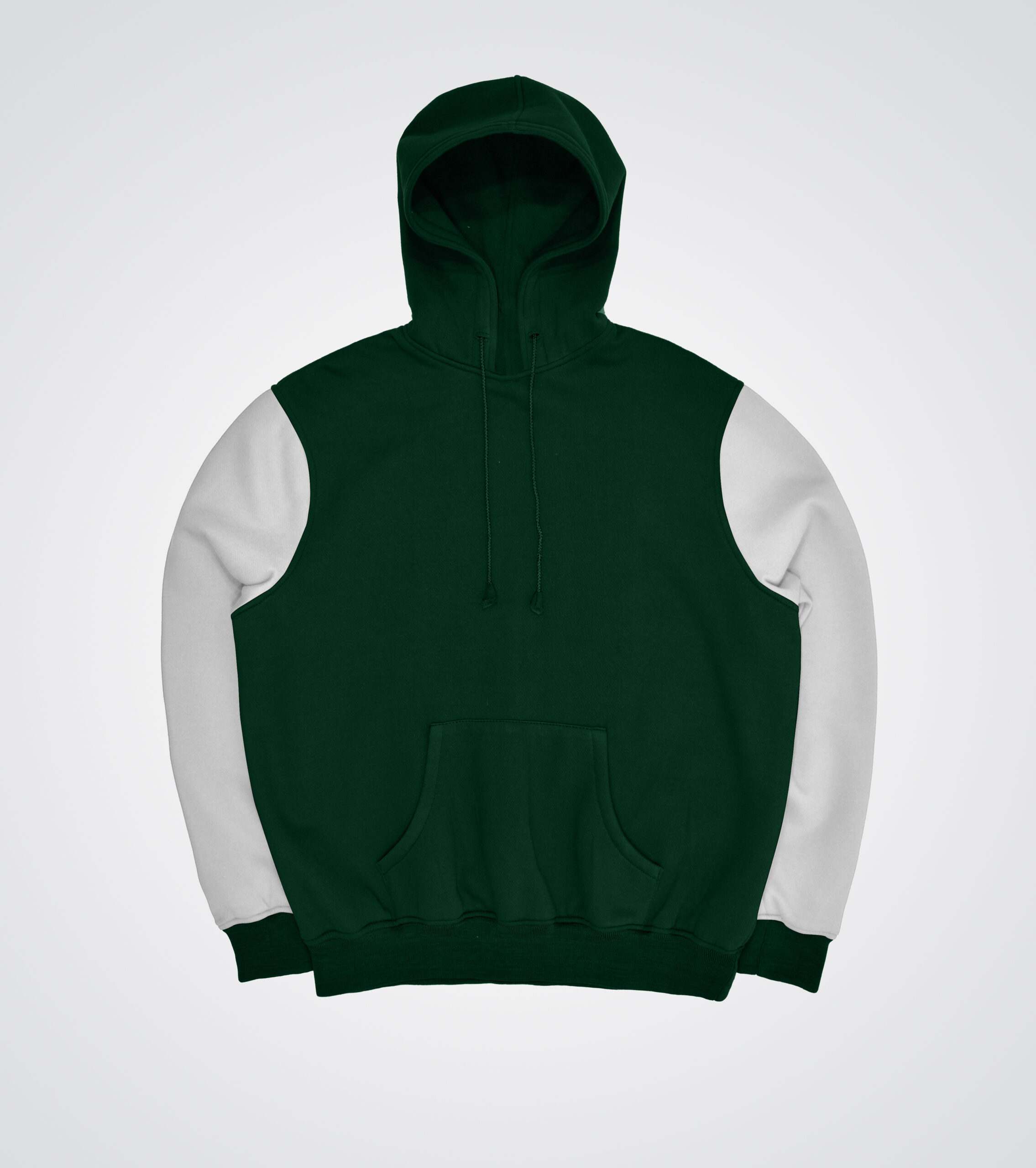 Forest Green and White Custom Pullover Hoodie