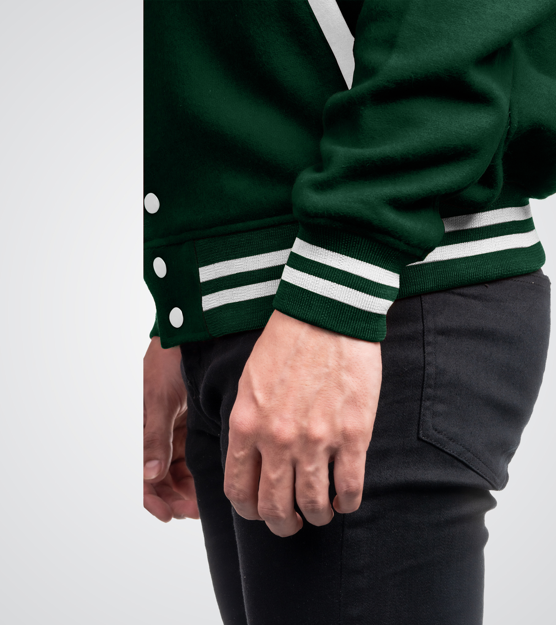 Forest Green Wool Varsity Jacket