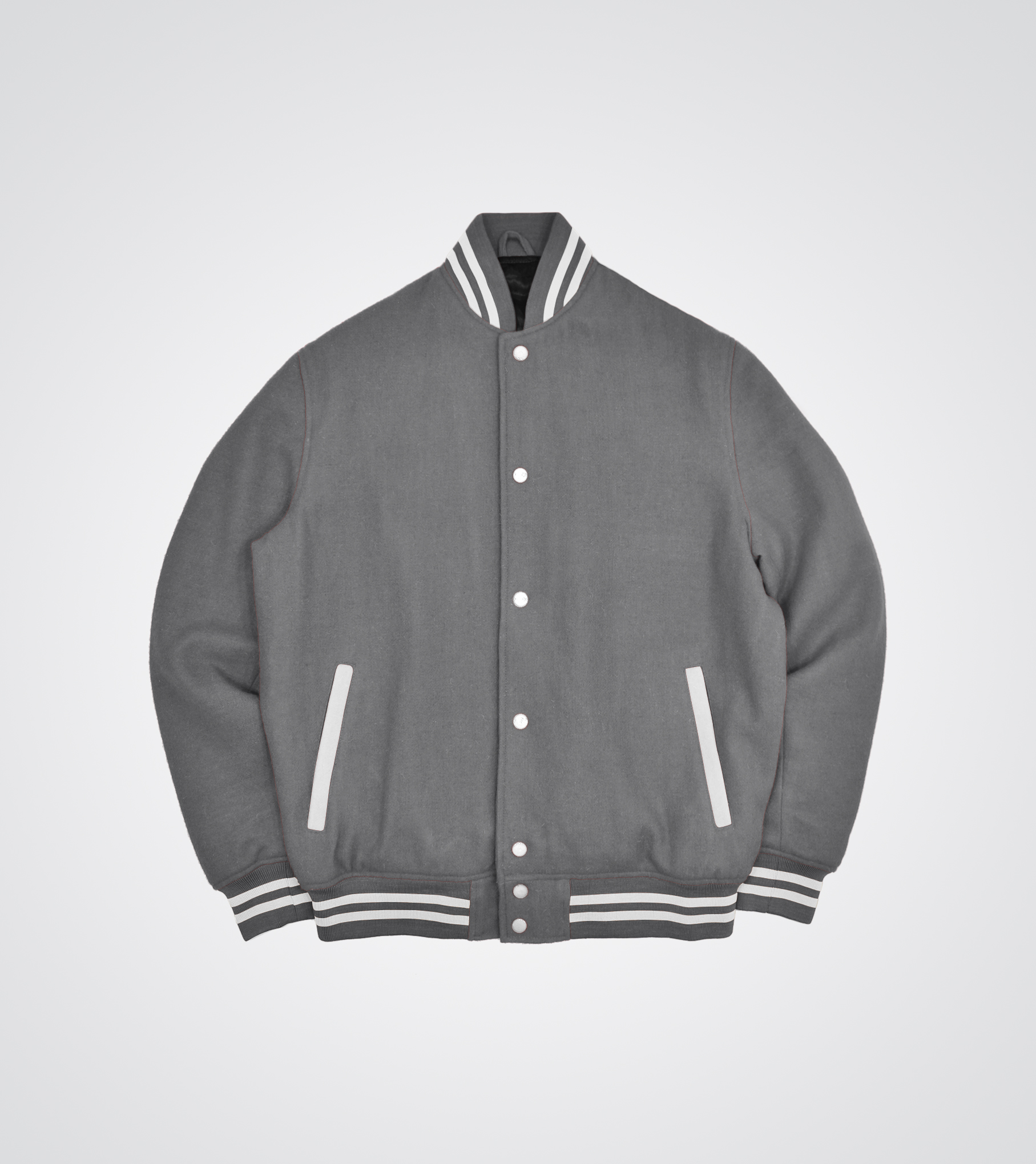 Light Grey Wool Varsity Jacket