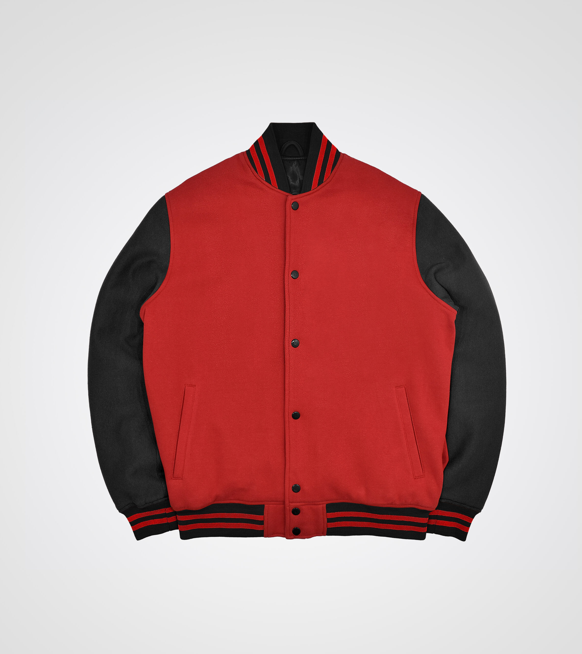Red and black Fleece Varsity Jacket