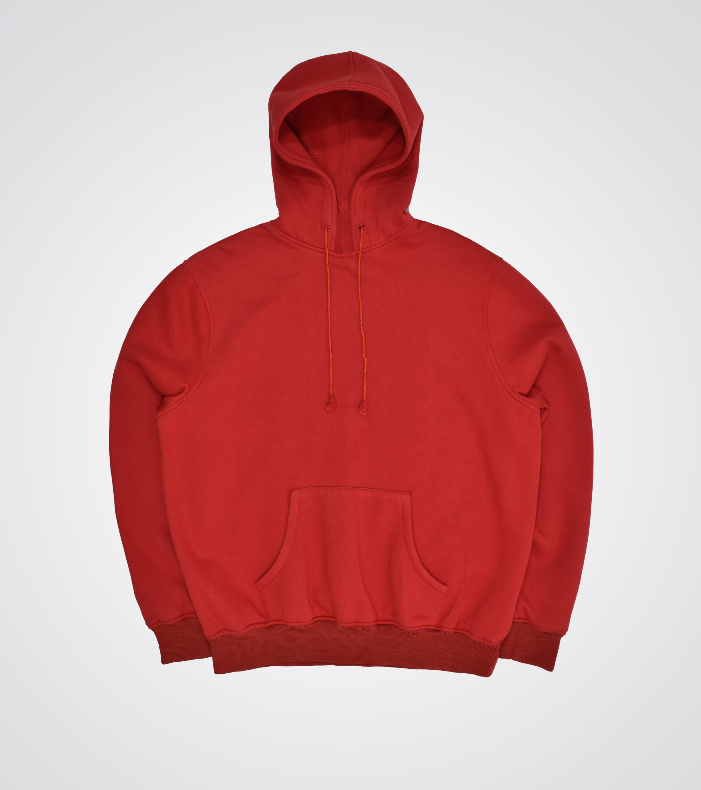 Red Cotton Fleece Pullover Sweatshirt