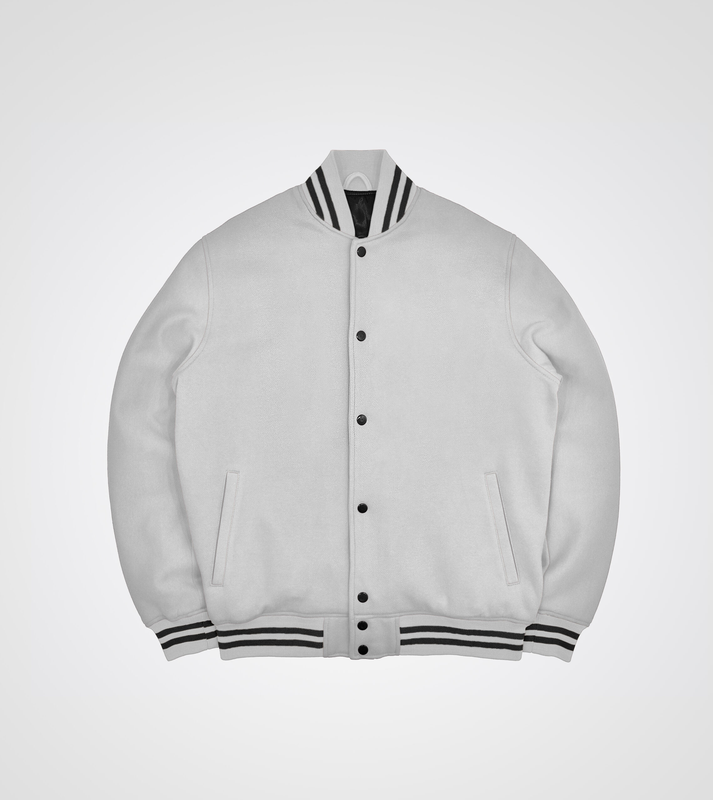 White Fleece Varsity Jacket