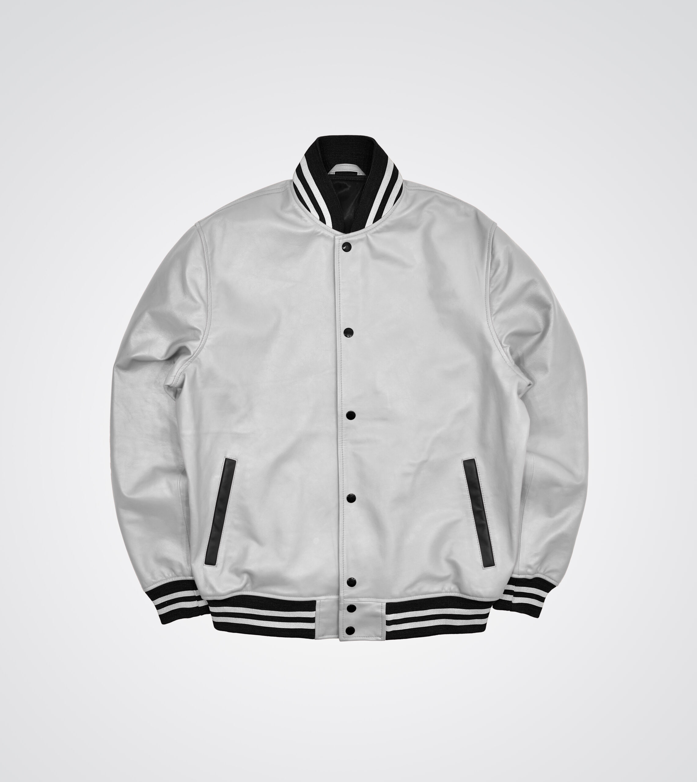 White Leather Varsity Jacket - CustomWare