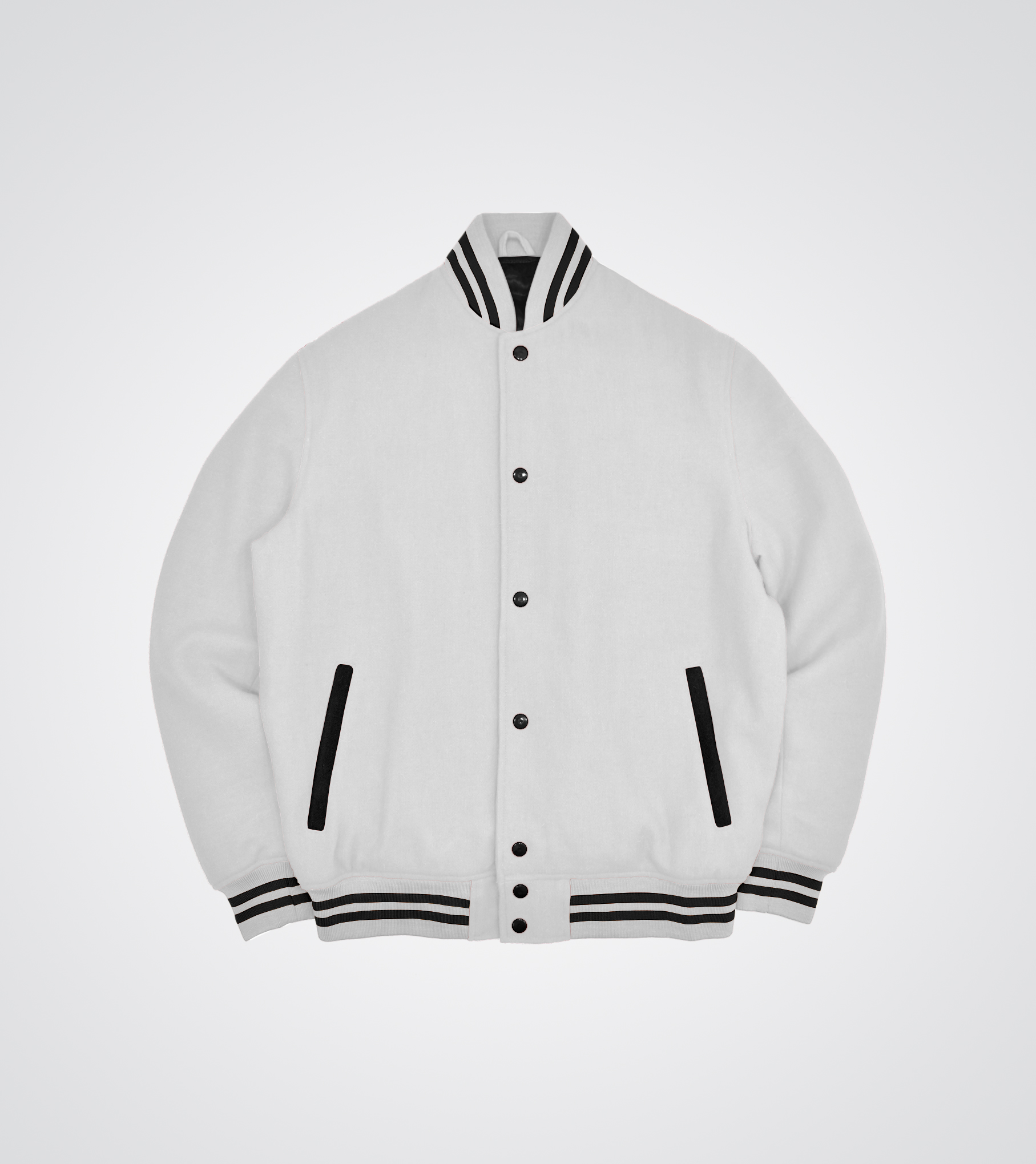 White Wool Varsity Jacket